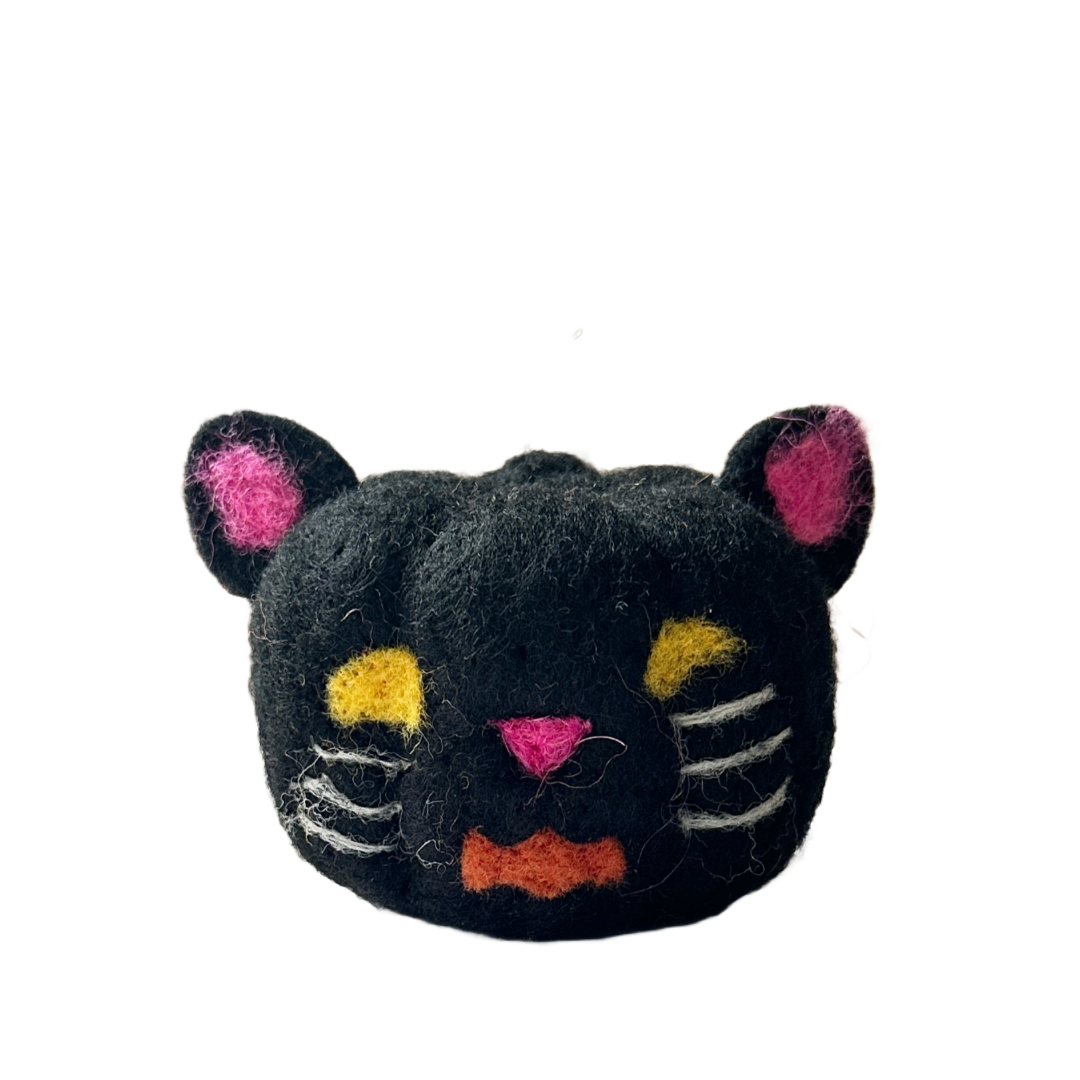 Plush Pumpkin Head, Black Cat