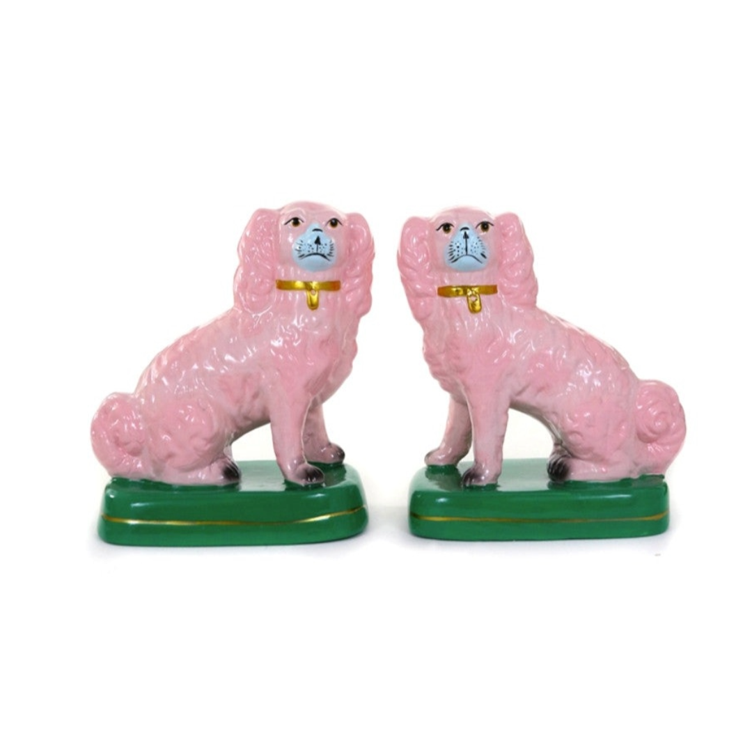 Pink Preppy Spaniels, Pair