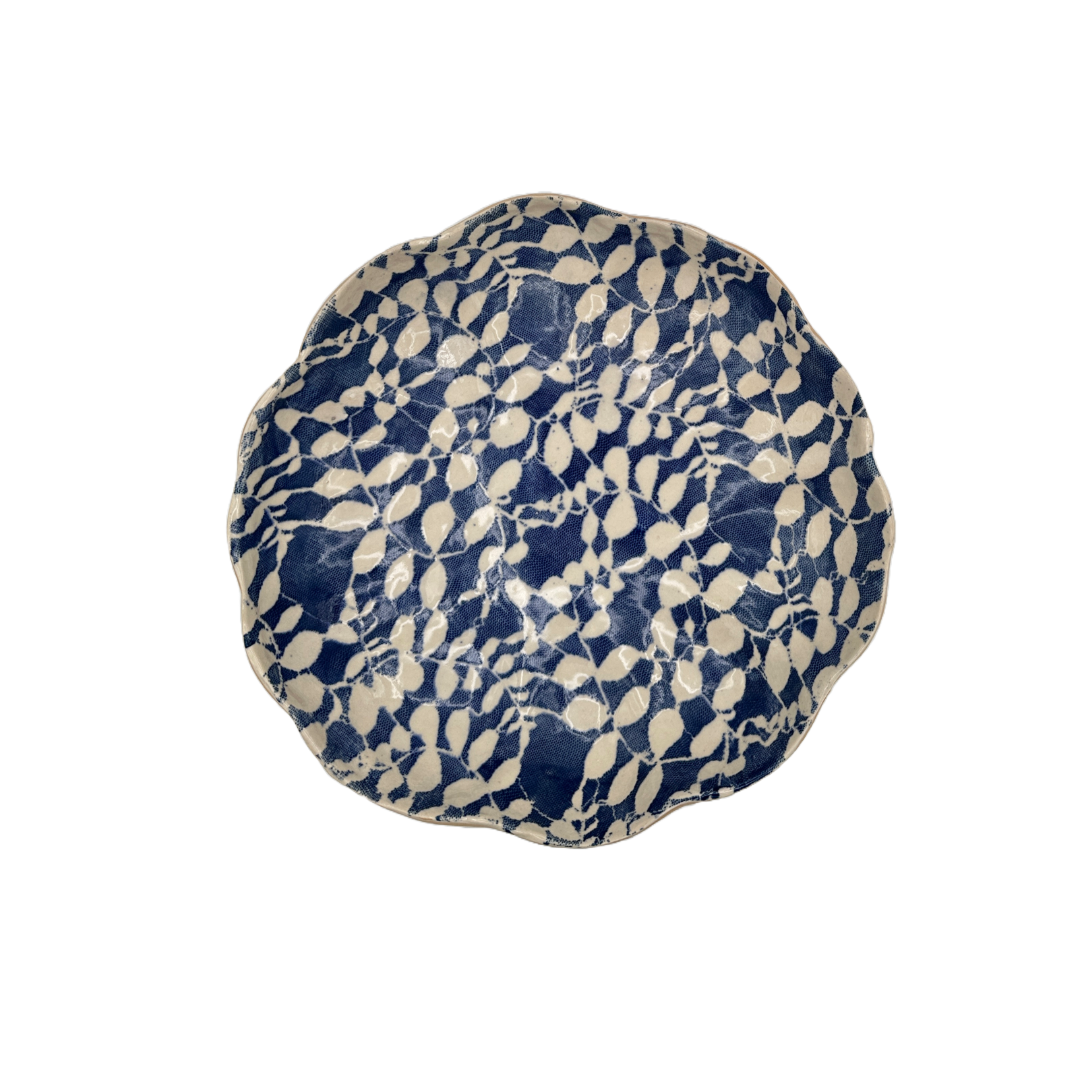 Terrafirma Large Scallop Bowl, Aspen Cobalt