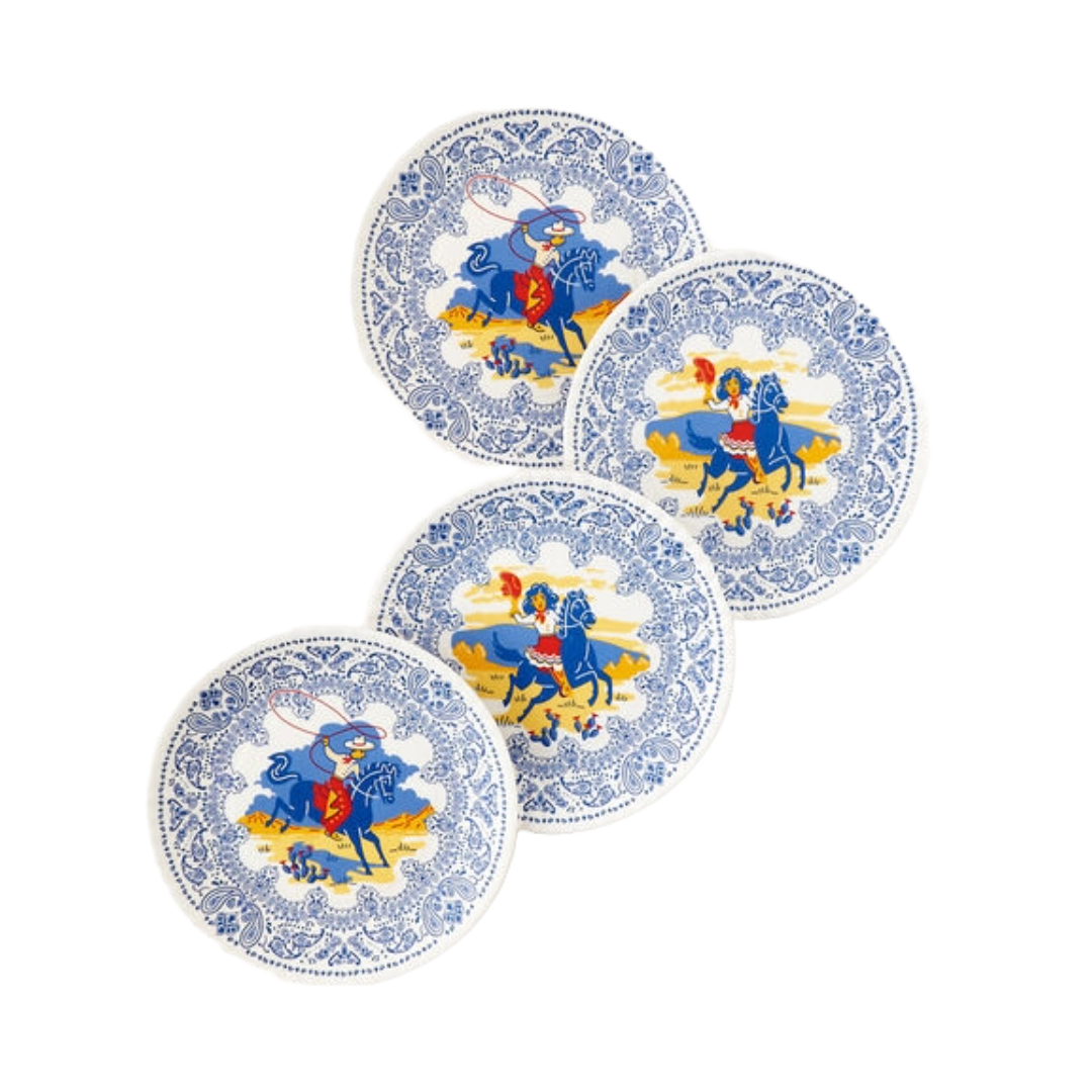 Yippee-ki-yay Melamine Plates, Set of 4