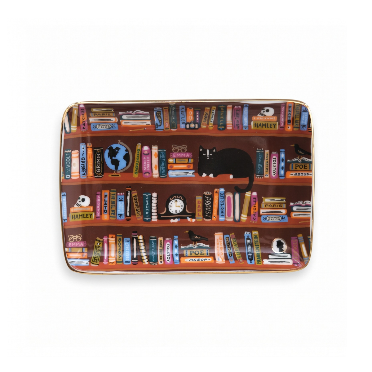 Bookshelf Porcelain Trinket Tray