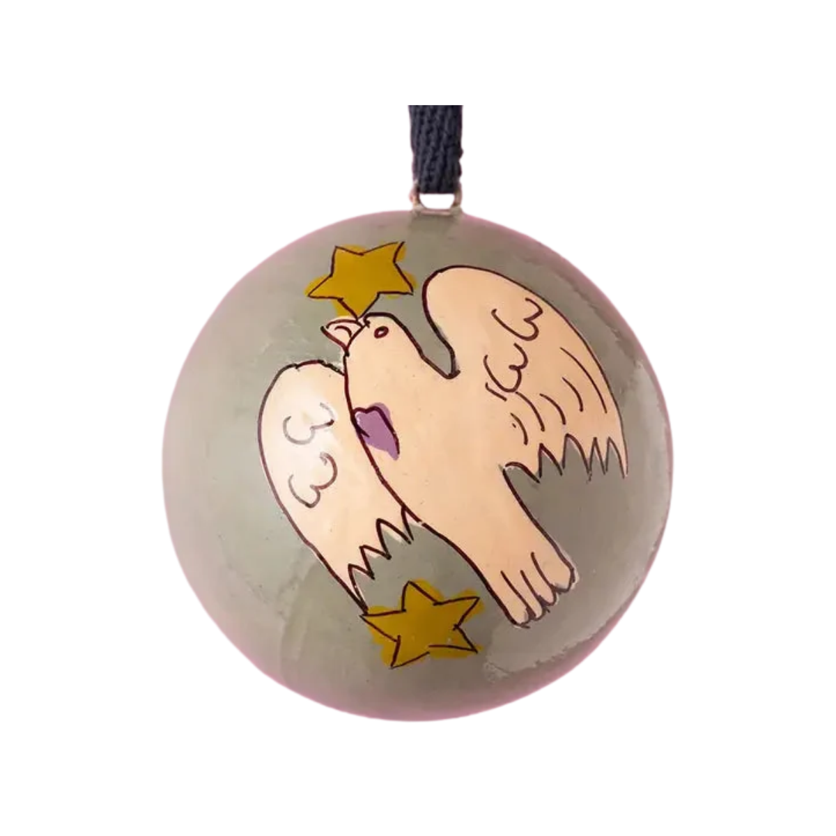Dove Grey Handpainted Ornament