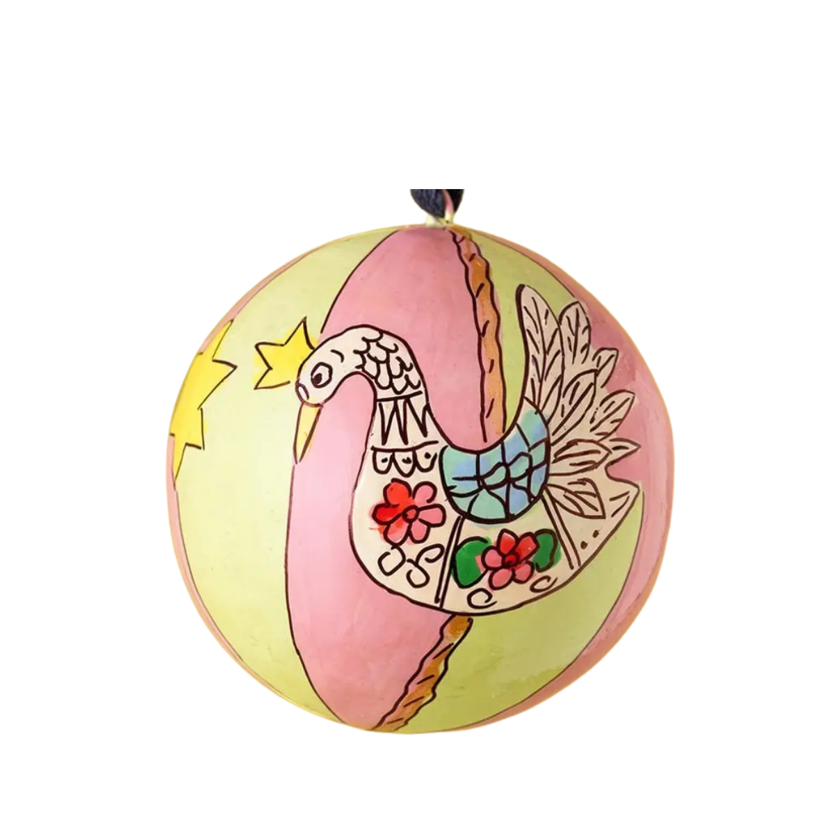 Swan Carousel Handpainted Ornament