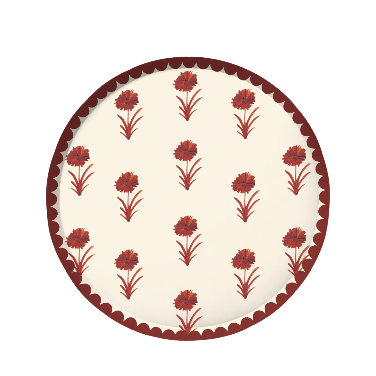 Elodie Dinner Paper Plate Set, Cranberry