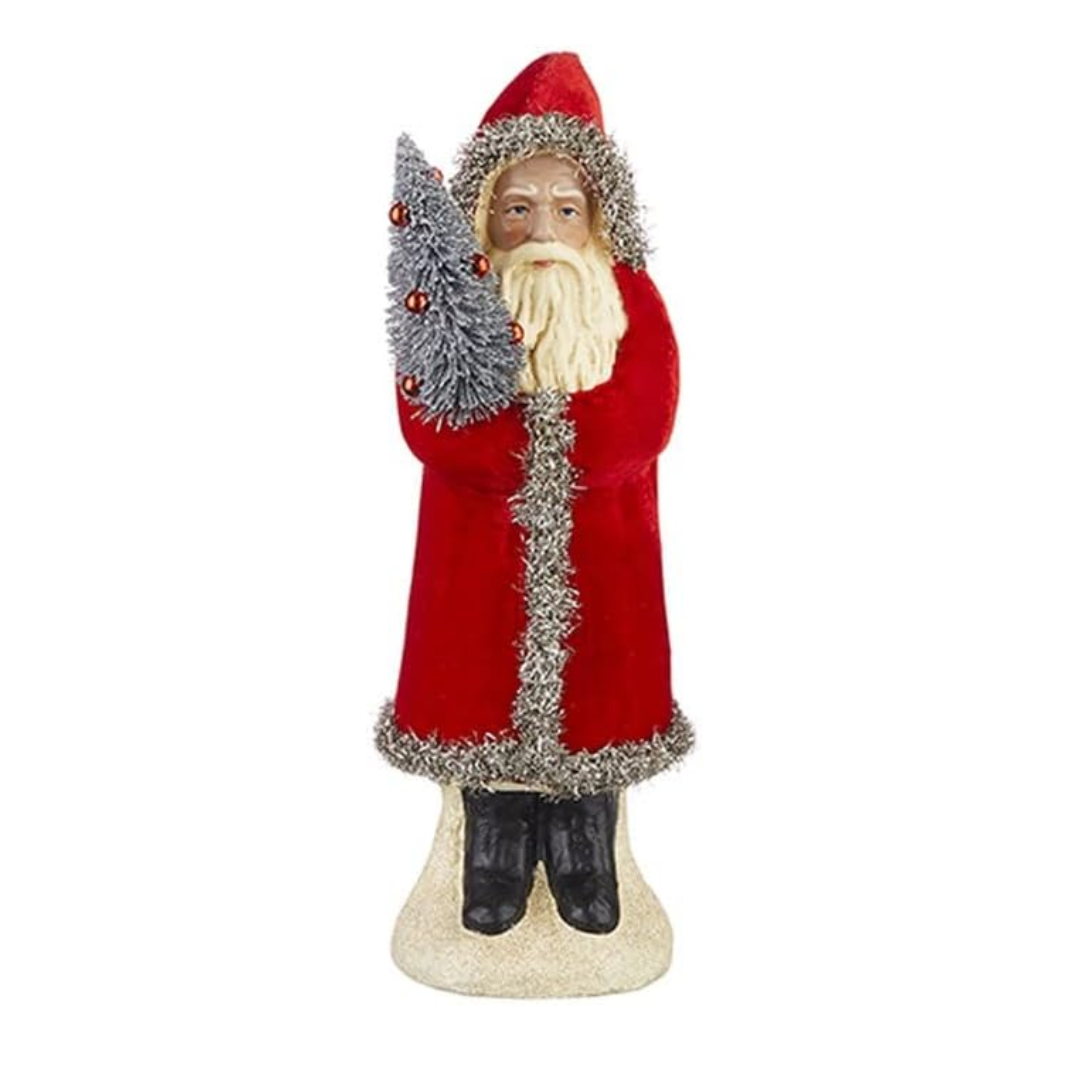 Luxe Red Santa with Tree