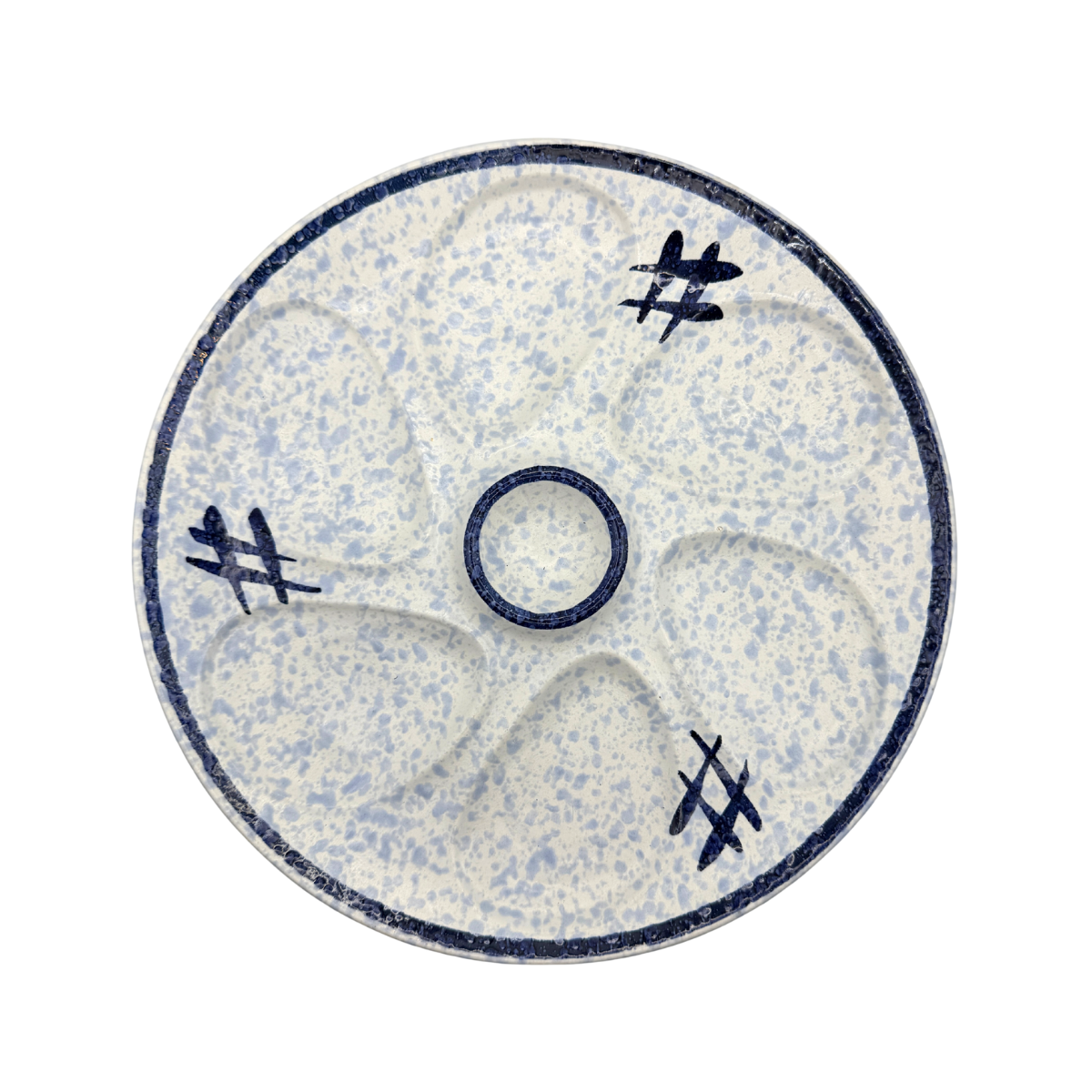 Vintage Splatterware French Oyster Plate