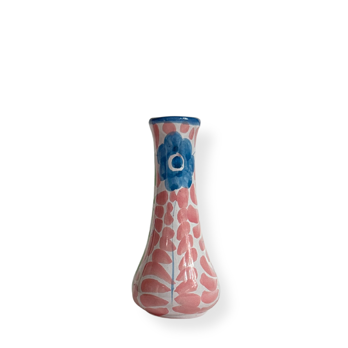 Dos Flores Bud Vase, Pink & Denim