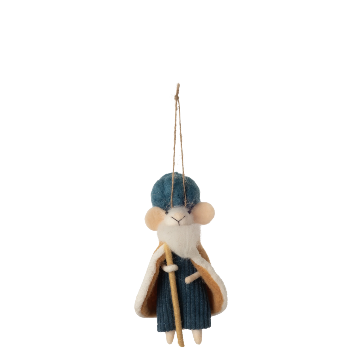 Royal Mouse Felt Ornament, Blue