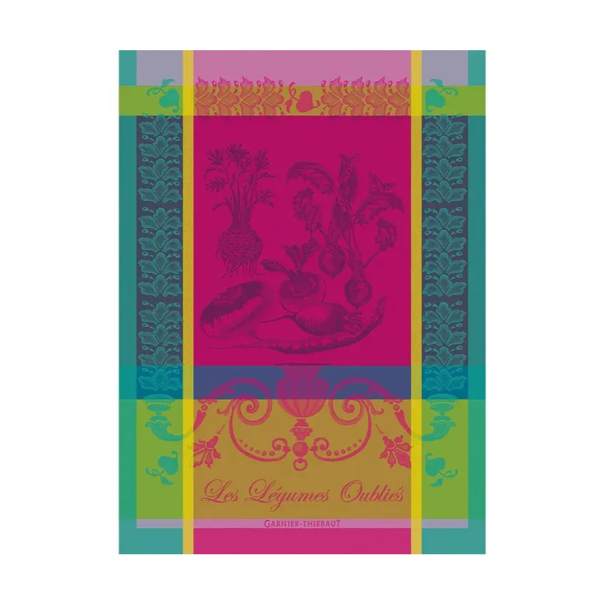 Legumes Oublies Fuchsia Kitchen Towel, Cotton