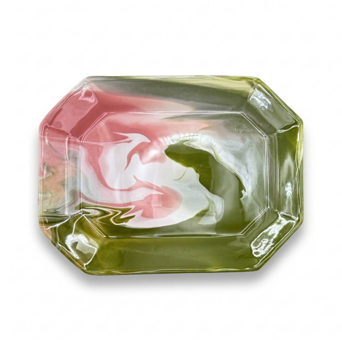 Paul Schneider Octagon Tray, Geode Green & Pink