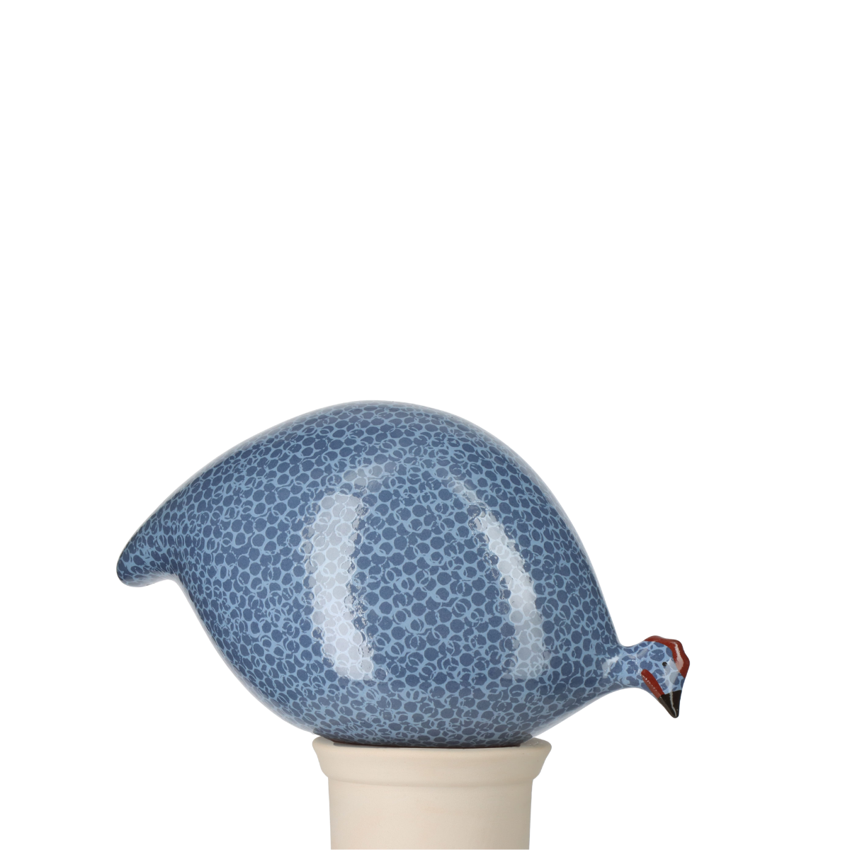 Speckled Electric Blue & Lavender Guinea Hen, Pecking
