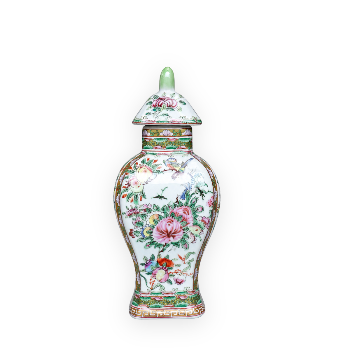 Haleson Porcelain Rose Medallion Jar