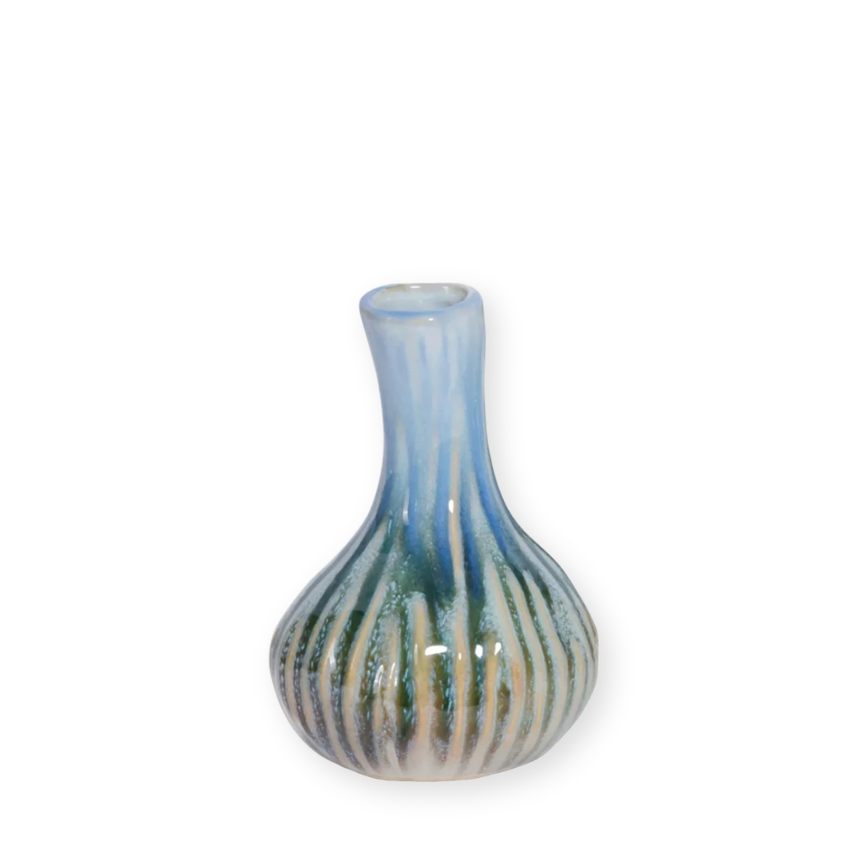 Clarin Bud Vase, Tall Blue