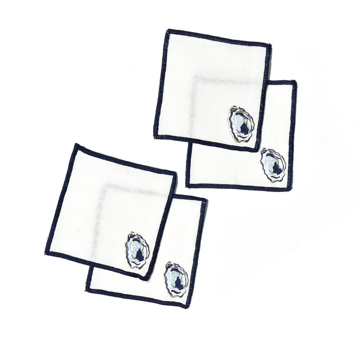 Oyster Cocktail Napkins, Set of 4