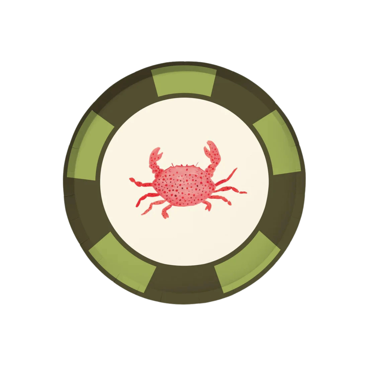 Cabana Appetizer Paper Plate Set, Crab Stripe