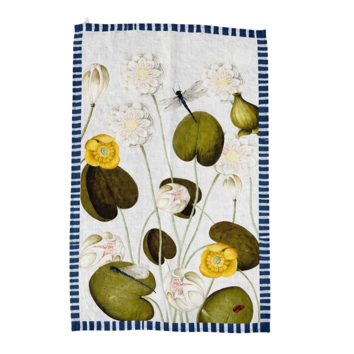 Water Garden Tea Towel, Navy