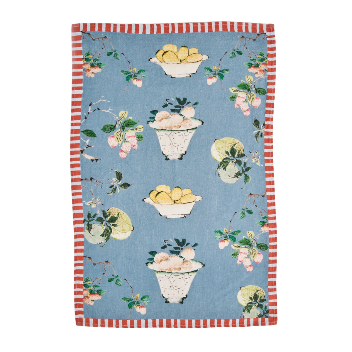 Fruit Bowl Tea Towel, Indigo