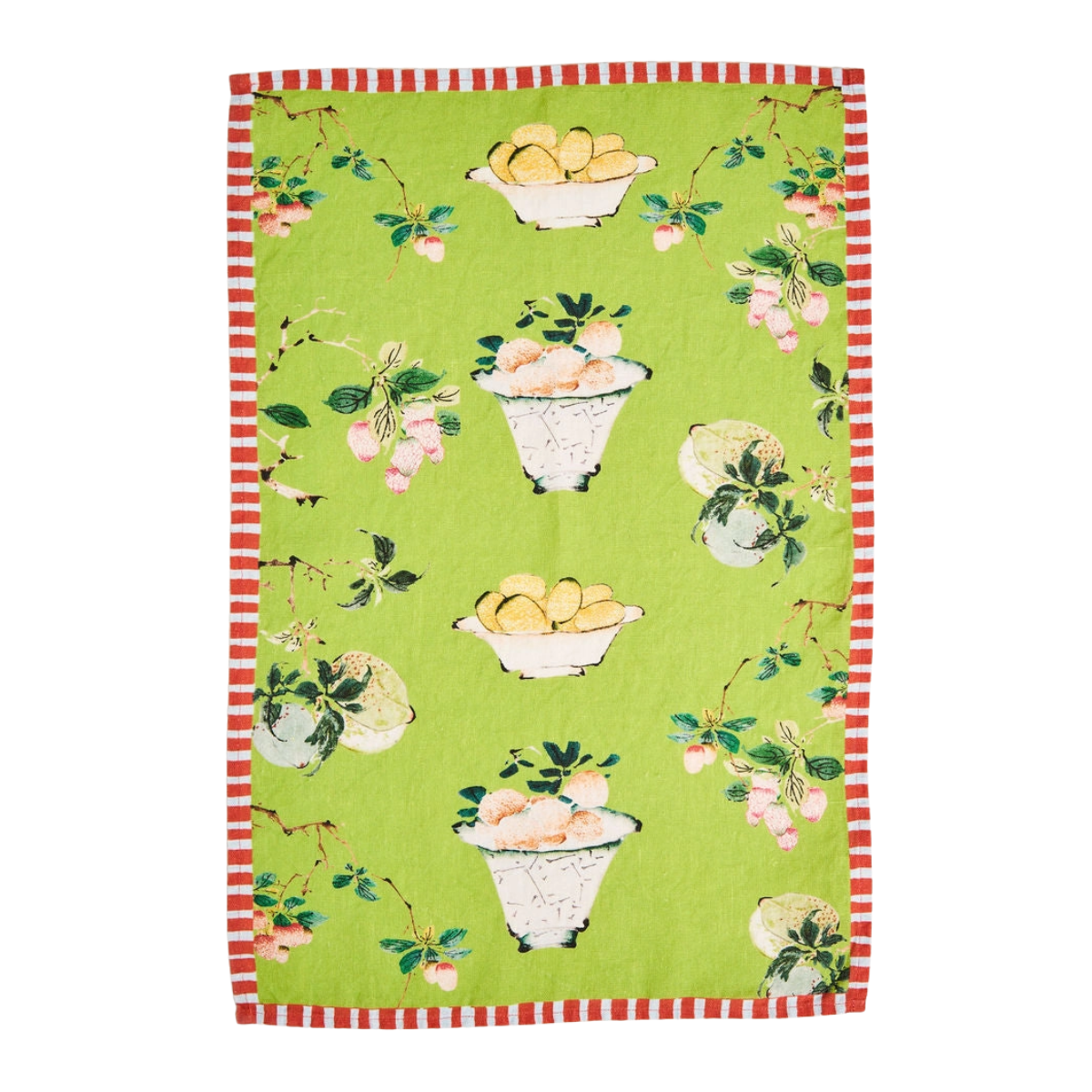 Fruit Bowl Tea Towel, Green
