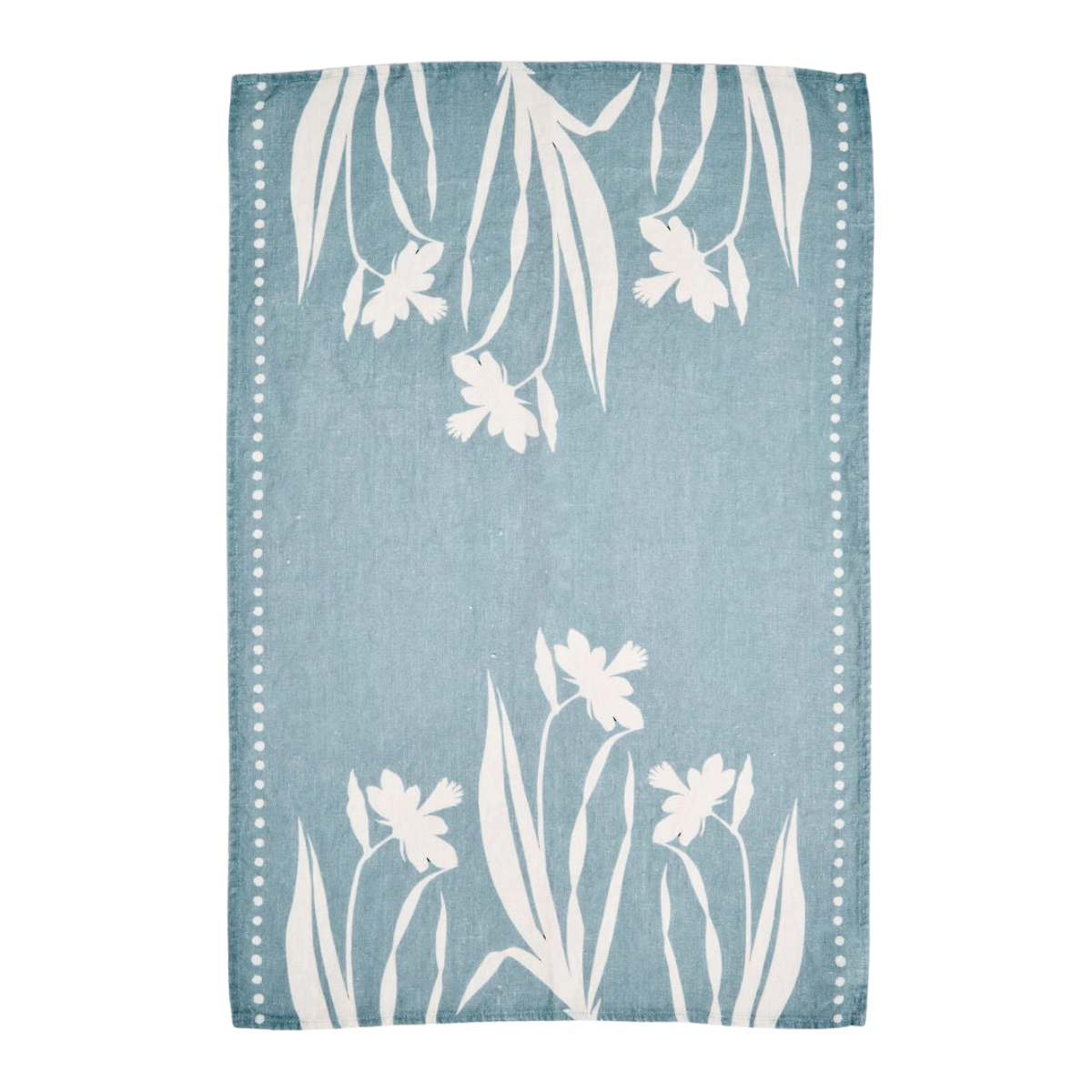 Daffodil Silhouette Tea Towel, Blue
