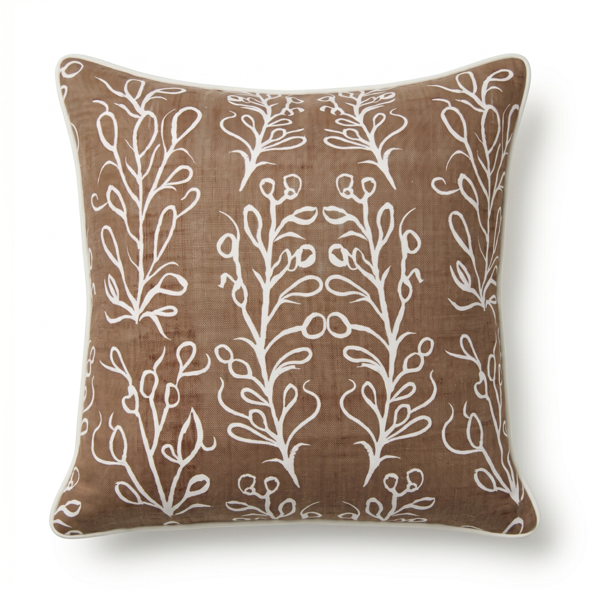 Modern Flora Pillow, Coffee