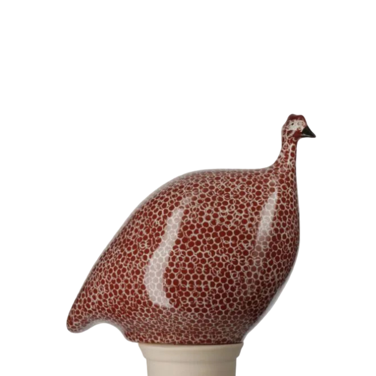 Speckled Bordeaux & White Guinea Hen, Medium