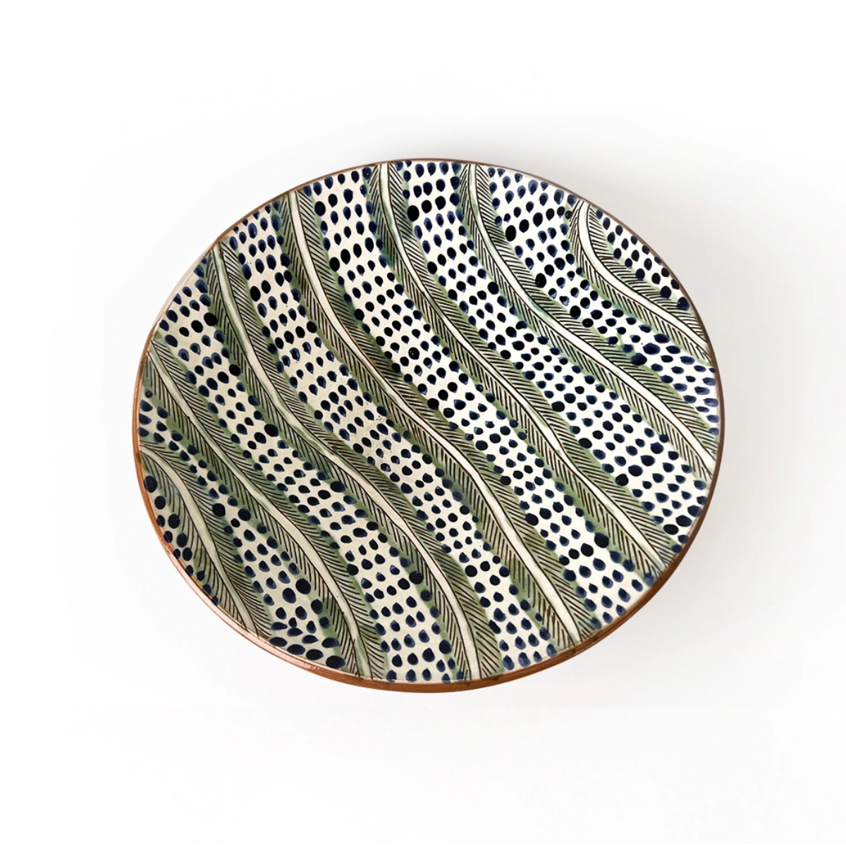 Palm Strokes Low Bowl