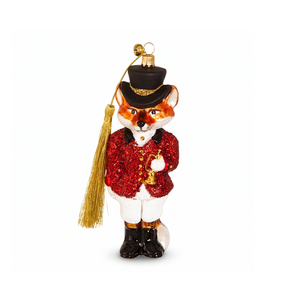 Jingle Nog Fox Trot Polish Glass Ornament