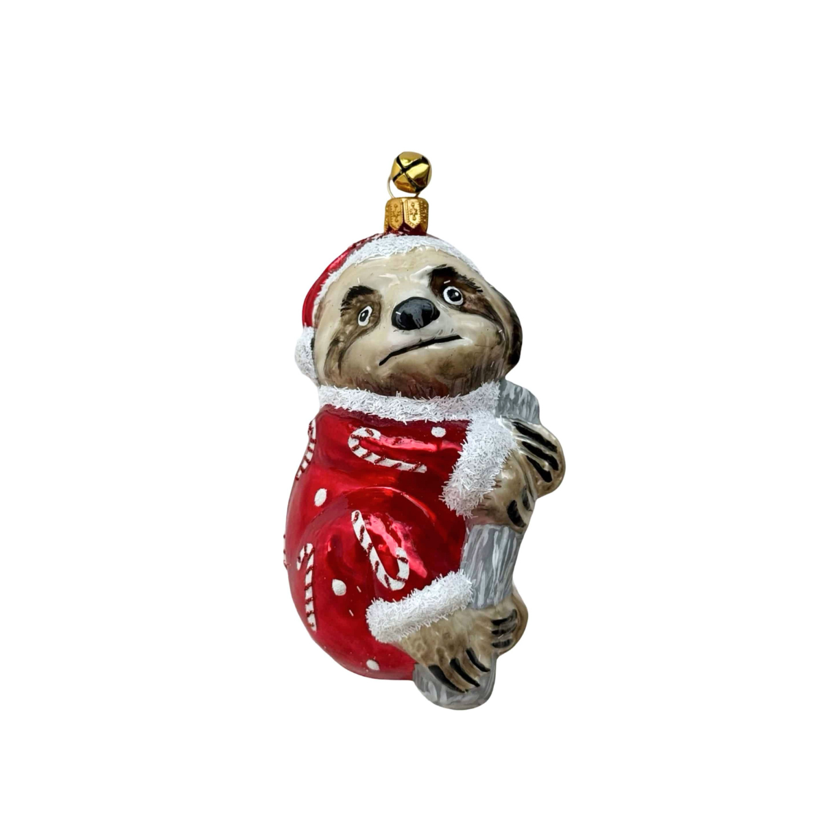 Jingle Nog Sammie Sloth Polish Glass Ornament
