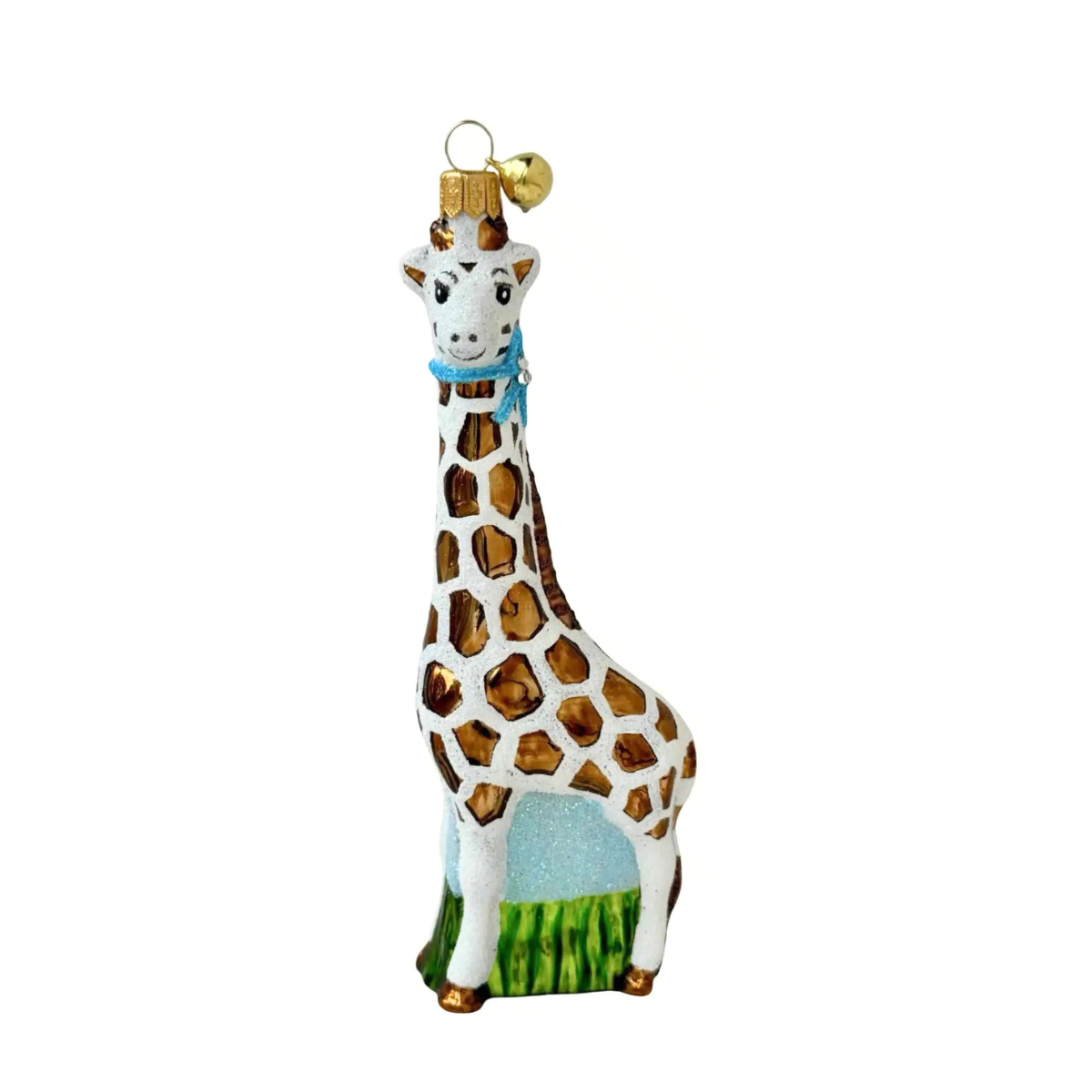 Jingle Nog Georgie Giraffee Polishg Glass Ornament
