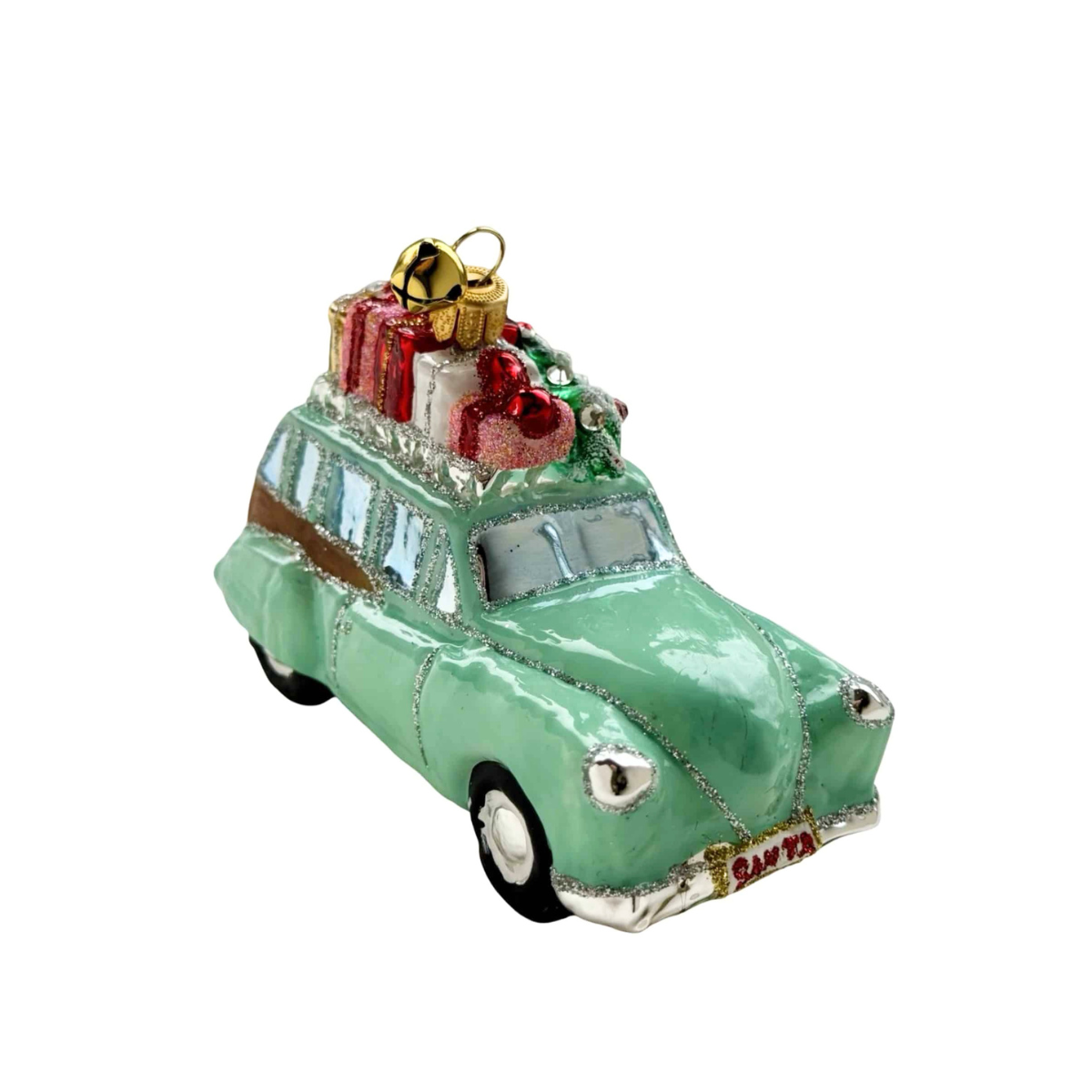 Jingle Nog Christmas Cruiser Polish Glass Ornament