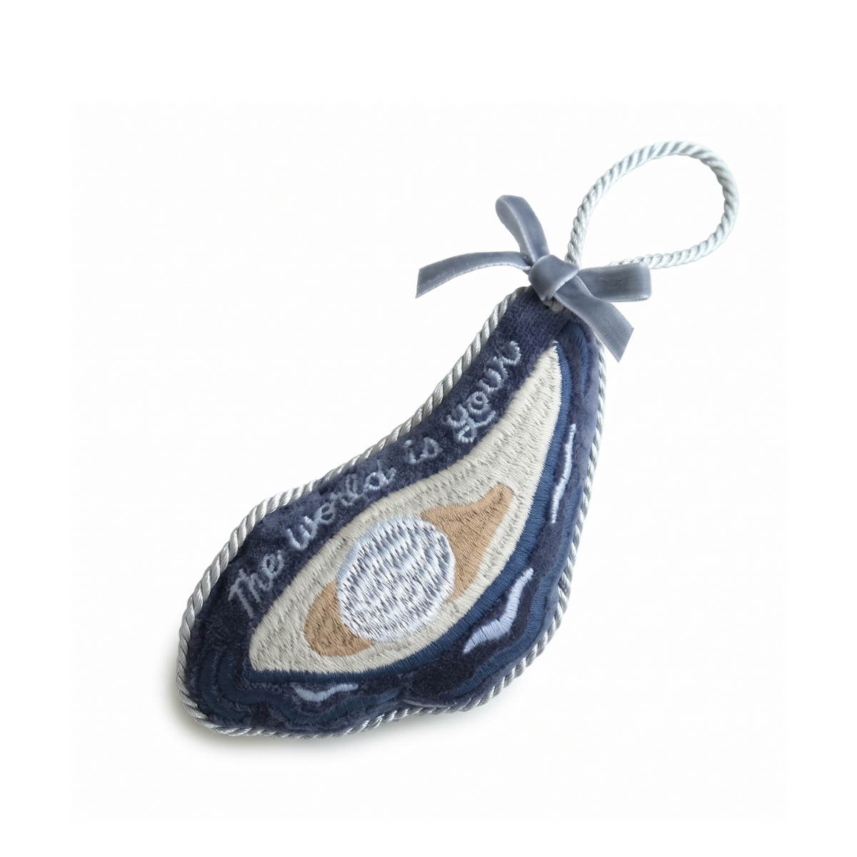 Velvet Embroidered Oyster Ornament