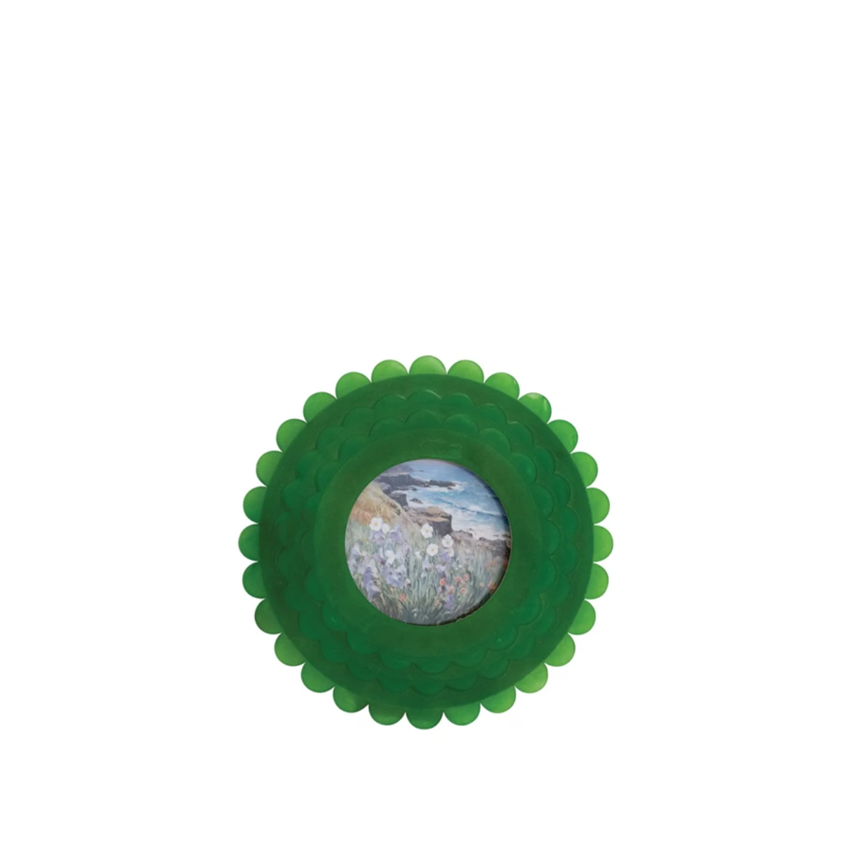 Lindser Scalloped Picture Frame, Green