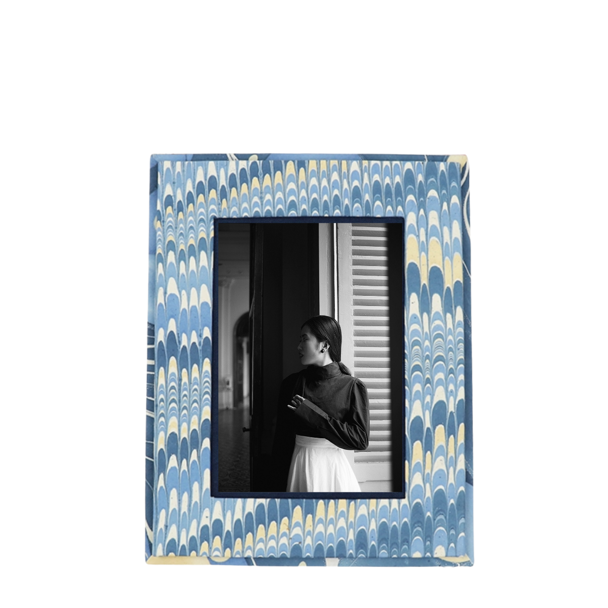 Cotsley Marbled Paper Frame, Blue