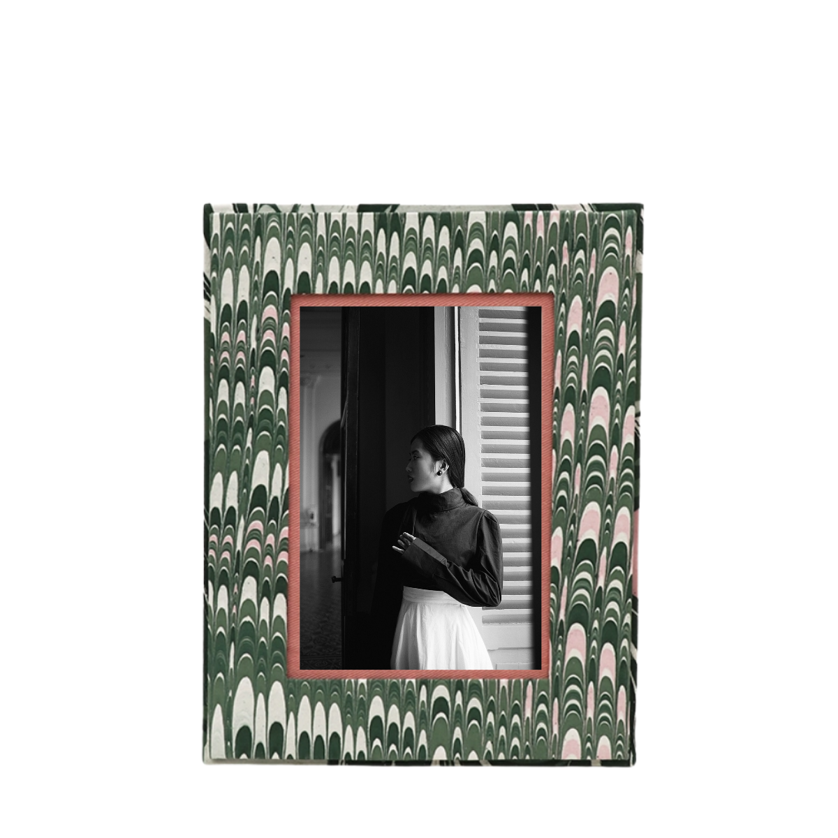 Cotsley Marbled Paper Frame, Green