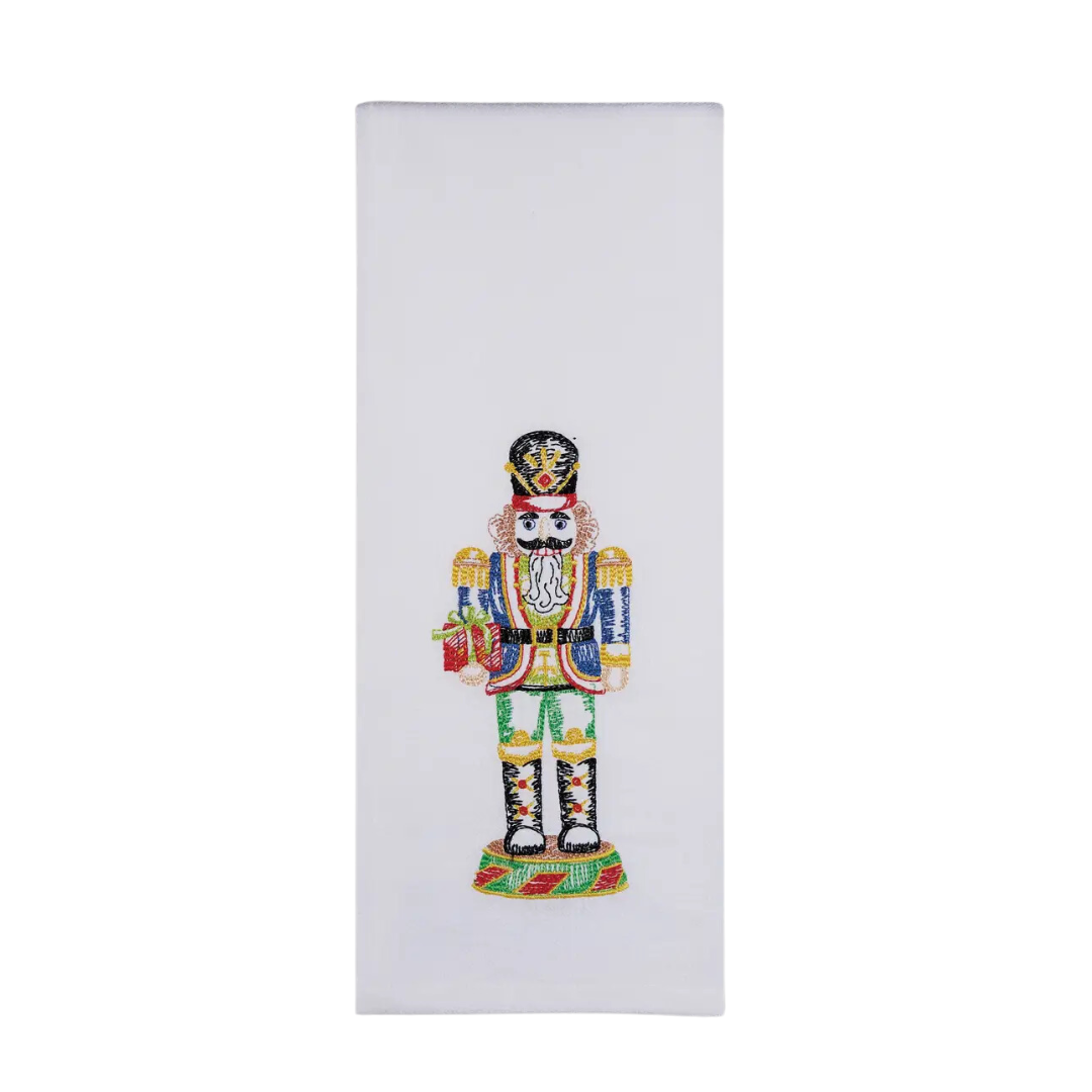 Nutcracker Embroidered Tea Towel