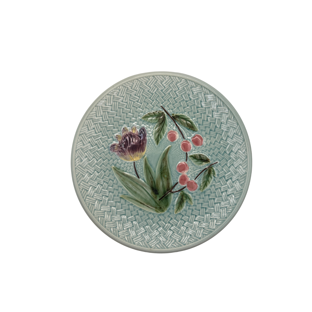 Vintage German Majolica Plate, 7.5"