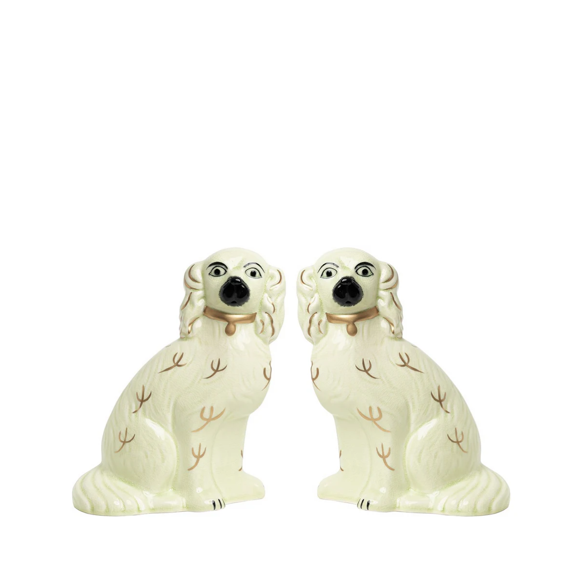Elegance Ivory & Gold Staffordshire Dogs, Multi Sizes