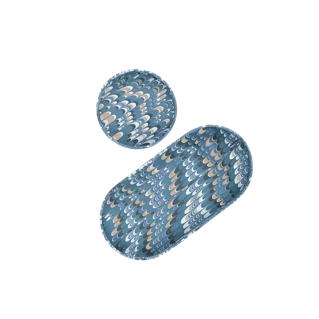 Asten Blue Trays, Set of 2