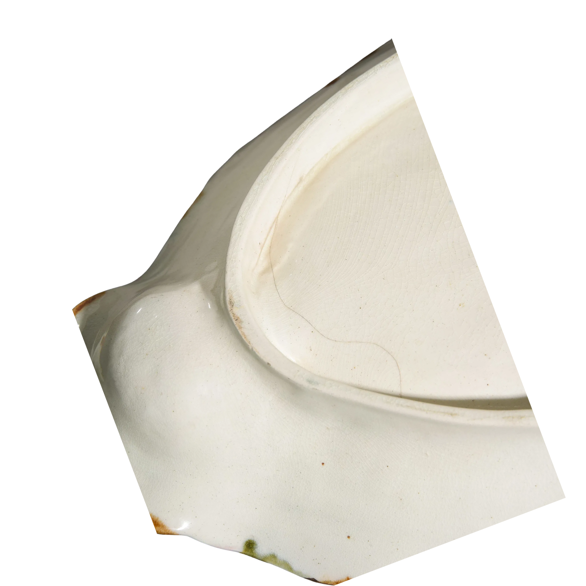 Antique Orchies Majolica Asparagus Platter