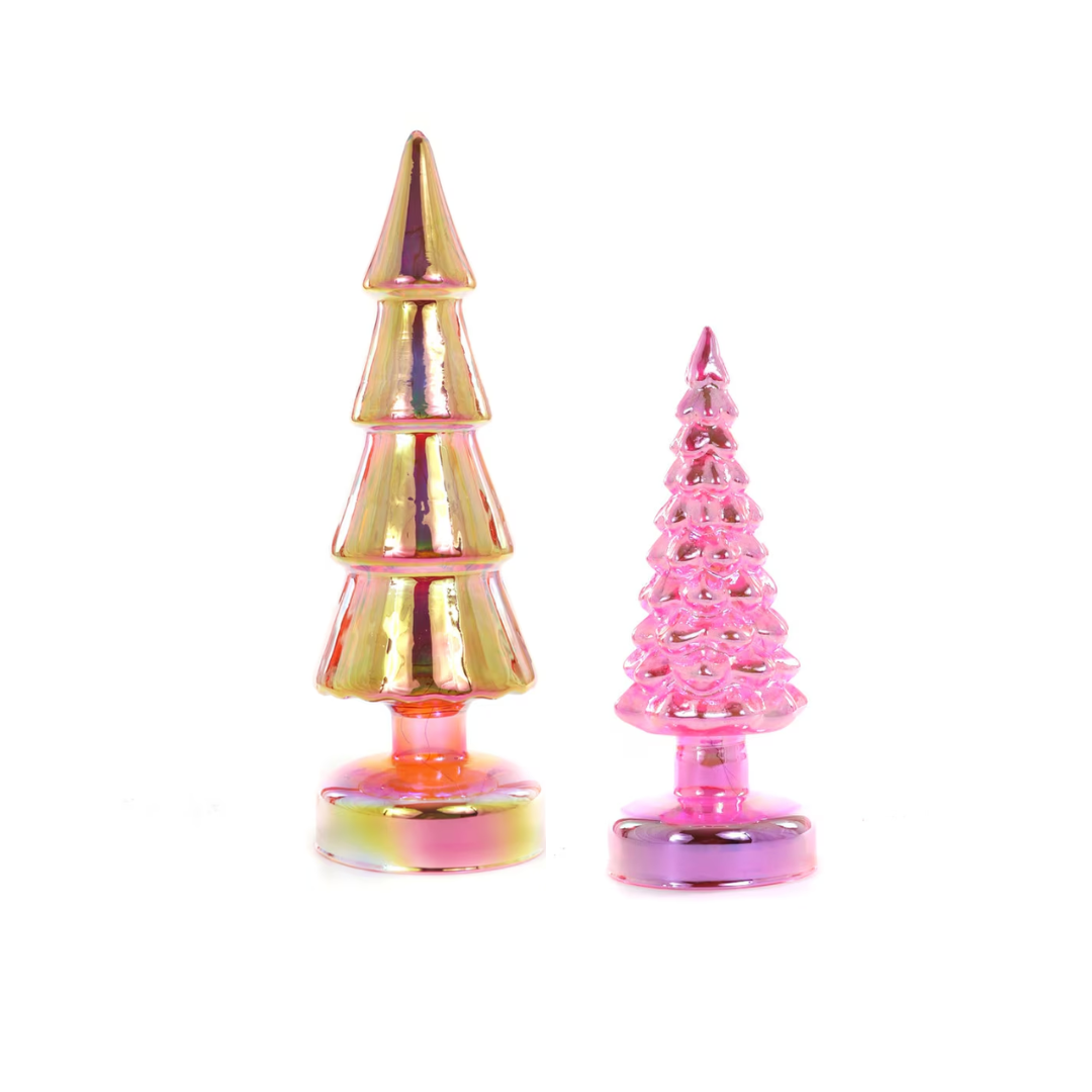 Luxelle Iridescent LED Trees, Set of 2