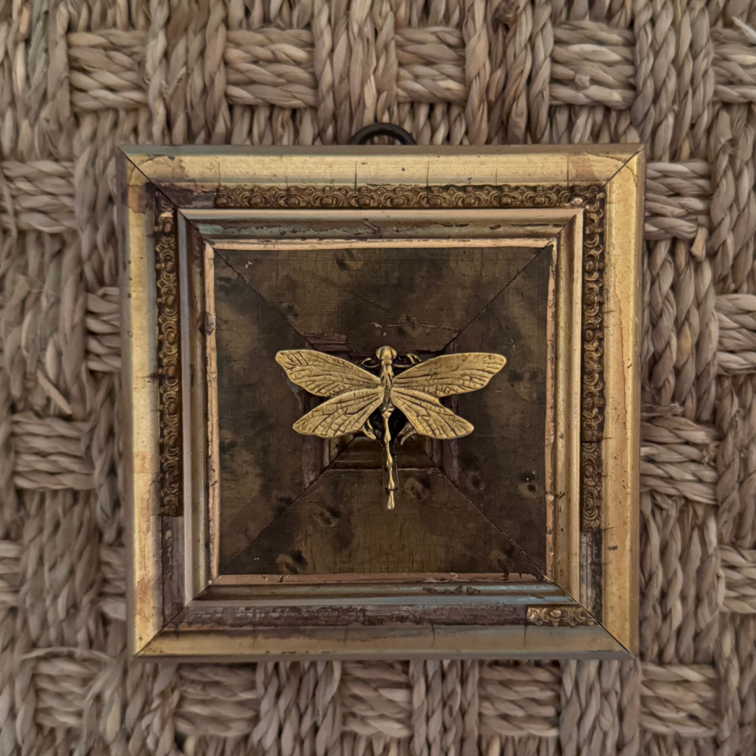 Museum Bee, Gilt Frame with Dragonfly