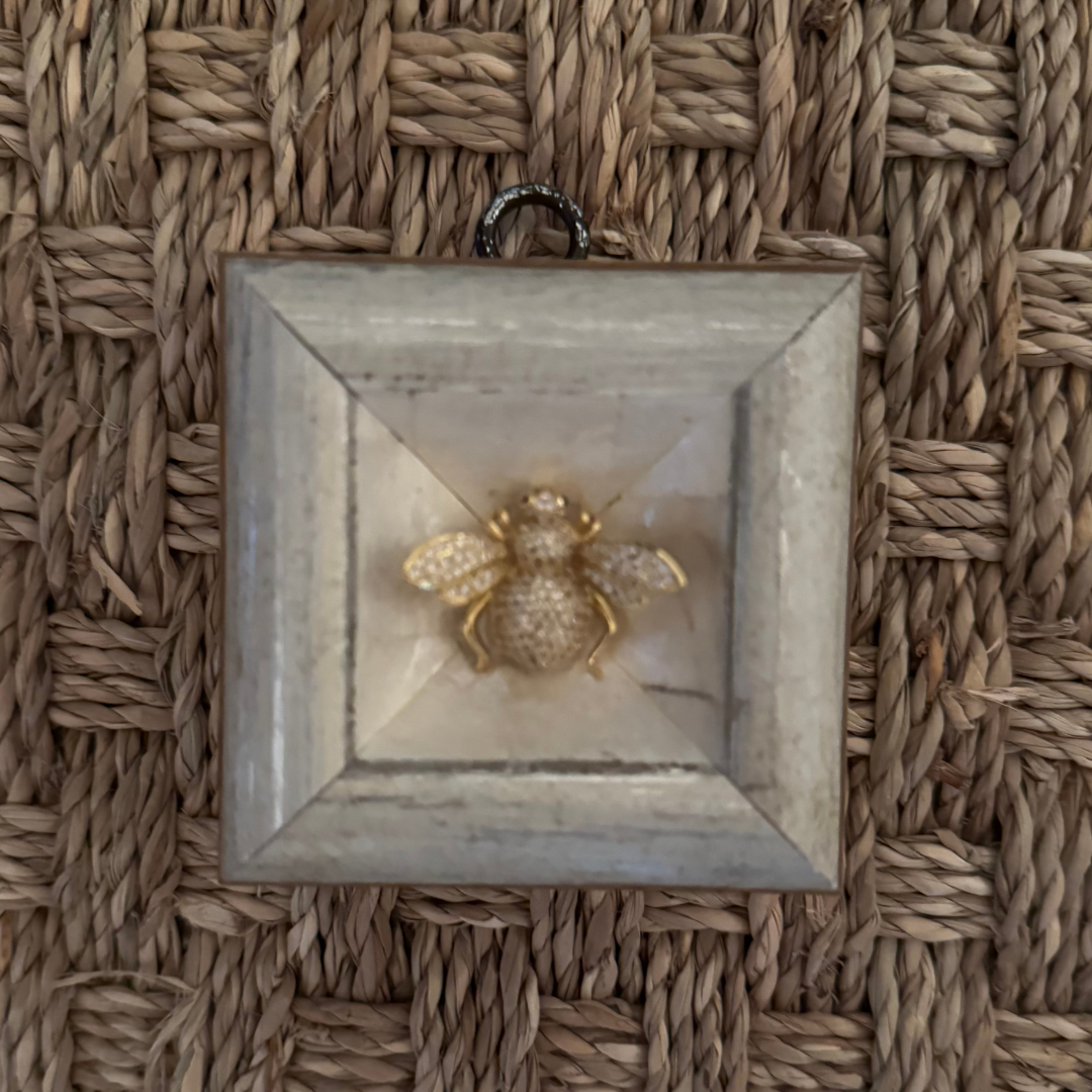 Museum Bee, Mother of Pearl Frame with Sparkle Bee