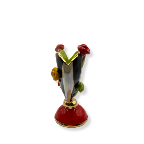 Mary Rose Young Baby Heart Vase, Black Stripe