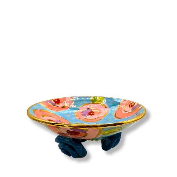 Mary Rose Young Rose Footed Dish, Blue - Hunt and Bloom