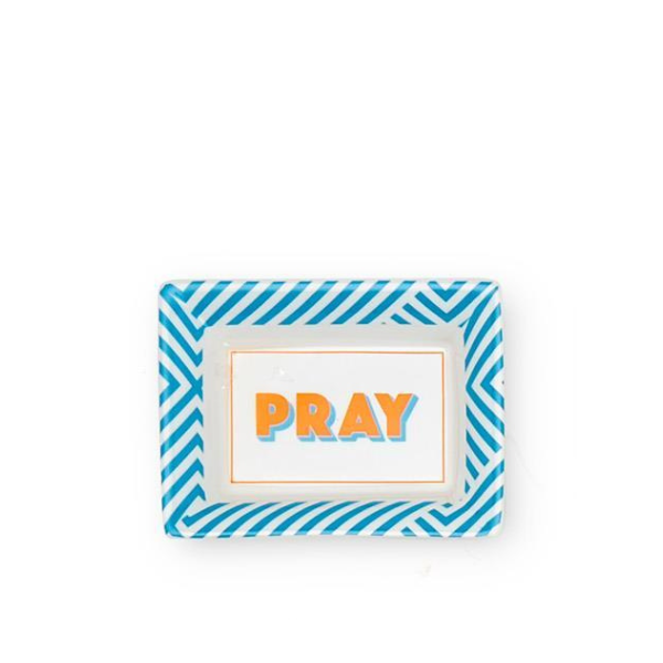Pray Tiny Porcelain Trinket Dish