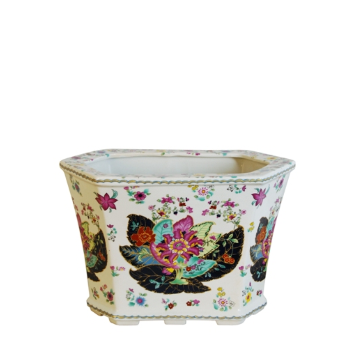 tobacco leaf cachepot CACHEPOT, SMALL The Purple Finch Home Collection This exact reproduction requires twenty Mottahedeh Tobacco Leaf Cachepot -