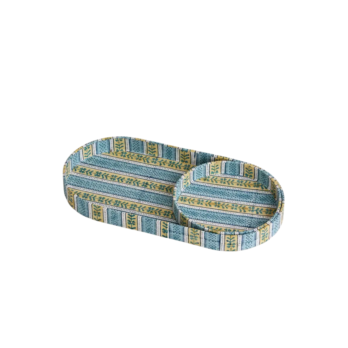 Shayla Floral Stripe Trays, Set of 2