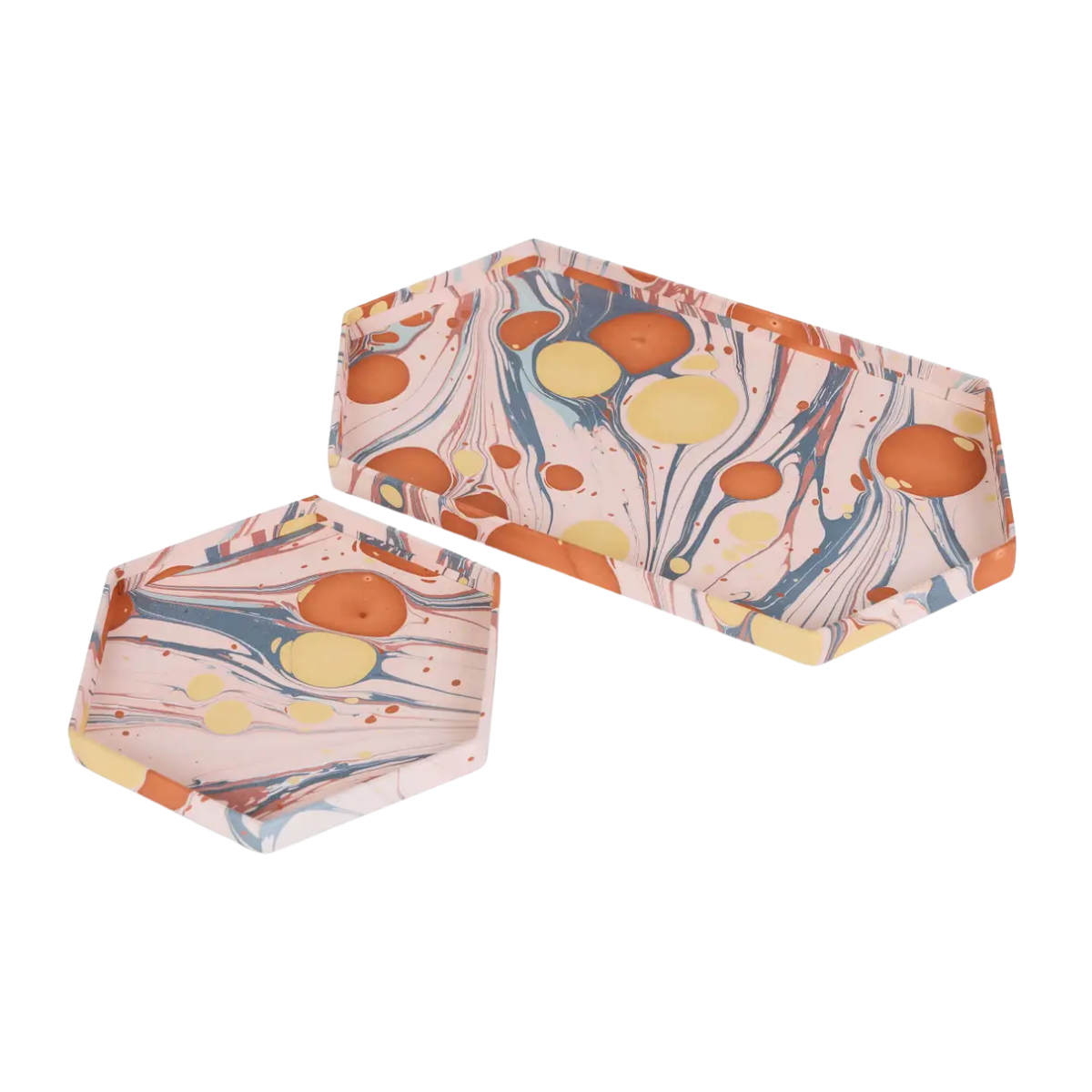 Sasser Hex Trays, Twilight Splatter, Set of 2