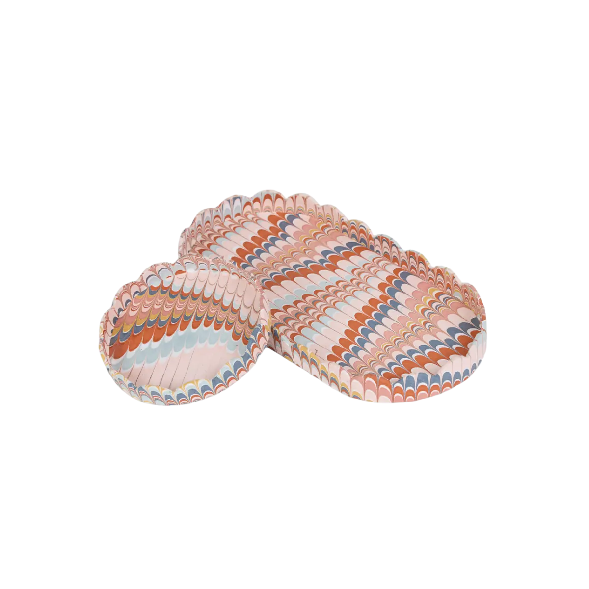 Caetlin Scalloped Trays, Twilight, Set of 2