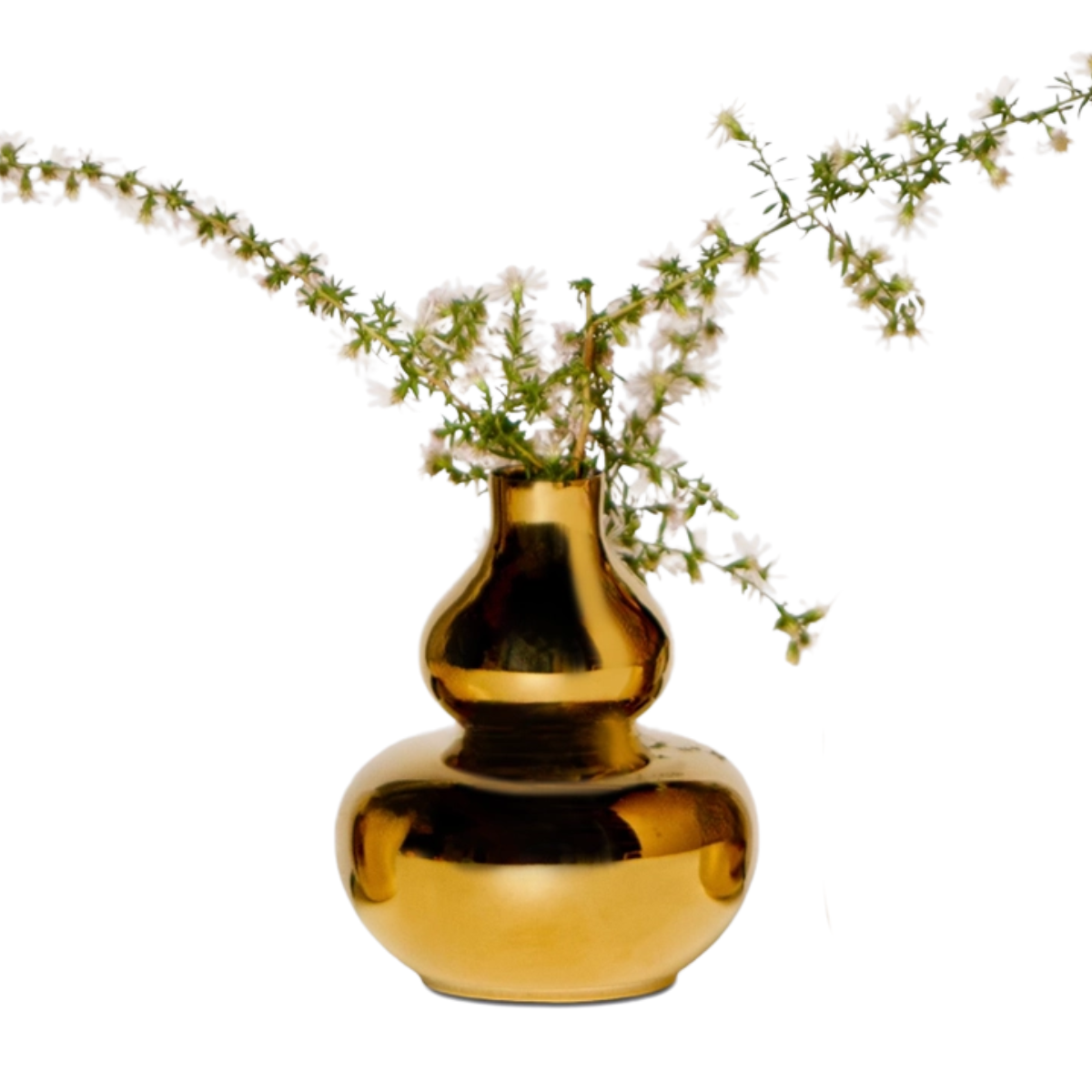 Judge Tiny Double Gourd Bud Vase, Shiny Gold